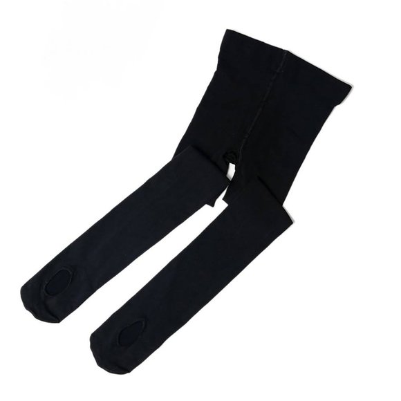 Dux Dance Mesh CONVERTIBLE Tights Dance Ballet Toddler Youth Child  BLACK WHITE - Picture 2 of 5